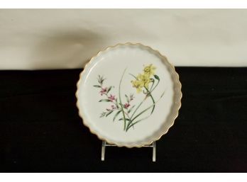 (#87)  Spode 'Stafford Flowers ' Oven To Table Quiche/tart/flan Dish  Made In England