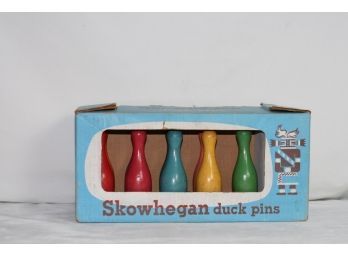 (#191) Showhegan Duck Pins In Original Box / Table Top Bowling Game