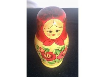 (#132) Russian Hand-painted Matryoshka Wood Russian Nesting Doll  (12in All) 3'(w) X 7.5'(h)