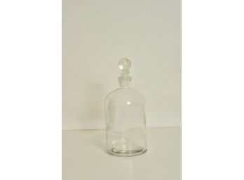 (#63) Apothecary Medicine Bottle Decanter With Glass& Rubber Stopper  Embossed Name On Bottom