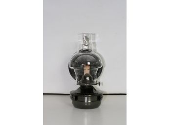 (#54) VTG Wall Mount Metal Oil Lamp By Kaadan With Reflector Shield & Wick/ Ornate Hurricane /chimney