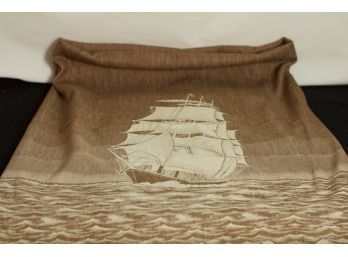 (#160) Vintage Bates Twin Sailing Ship Coverlet