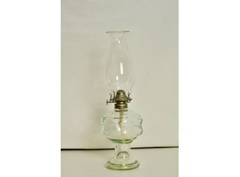 (#50)Vintage Oil Lamp Clear  Glass With Wick Hurricane / Odorless