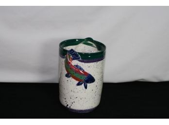 (#113) Vintage Collectable Art Pottery By Julie Ueland With Her Iconic Salmon Design- Backsplash WA
