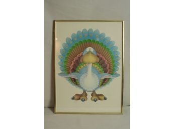 (#193)  S Moskowitz' 71  Framed Print/Poster Of A Colorful Turkey