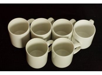 (#77)  6- Restaurant Quality Coffee/Tea Mugs  5 Cream 1 White