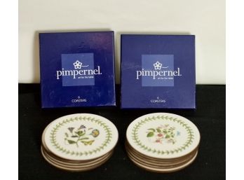 (#122)   2- Sets Of  6 Floral Design Pimpernel Coaster / England