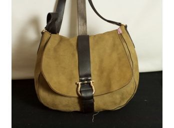 (#164) Salvatore Ferrragamo  Emidia Shoulder Bag Suede  Made Ing Italy - Medium Size -check Description