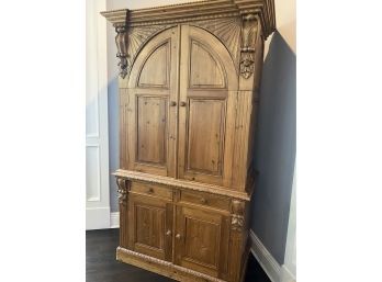 Solid Wood Armoire (two Drawer And Storage Cabinet Below) Comes In 2 Piece