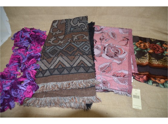 (#310) Assorted Scarves / Shawls Lot Of 4