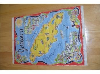 (#136) Vintage Ireland Tea Towel Of Jamaica 20x30