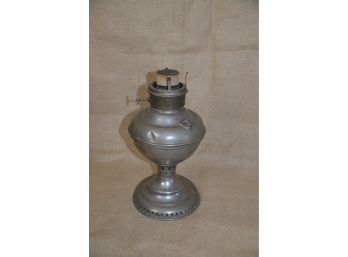 (#271) Vintage Miller Nickel Plated Victorian Oil Lamp 13'H