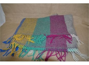 (#305) Wool Throw Multi Color Blanket 48x66