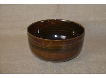 (#222) Vintage Bill Knoble Stamped 'red Truck' Clay Works Art Pottery Glazed Brown Bowl 9' Rare