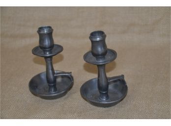 (#273) Pewter Candlestick Holders 5.5'H