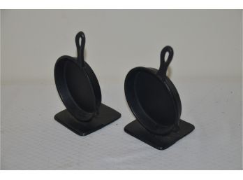 (#199) Cast Iron Frying Pan Bookends
