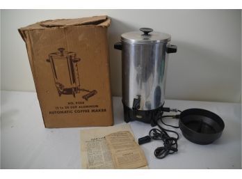(#182) Vintage West Blend 12-30 Cup Aluminum Electric Automatic Coffee Maker