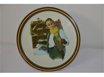 (#193) Norman Rockwell 1976 Postal Collectors Metal Tray 'Country Postman' 10'