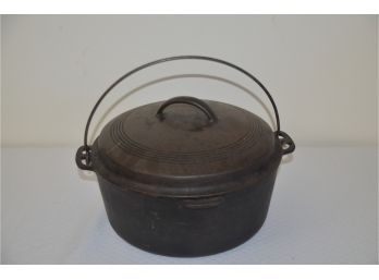 (#150) Vintage Wagner Ware Sidney Cast Iron Covered Handle Chicken Fryer Pot 11'