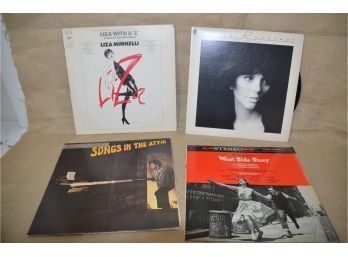 (#285) Record Albums Set Of 4: West Side Story, Linda Ronstadt, Billy Joel, Liza Minnelli