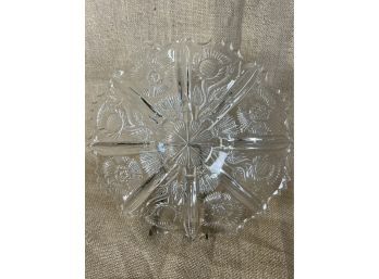 (#225) Crystal Glass Cut Glass Design Platter / Bowl 10'