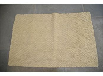 (#8) Pottery Barn Beige Woven Accent Area Rug 37x24