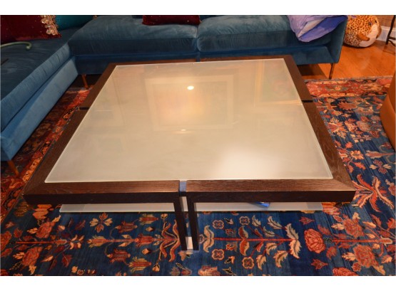 Maurice Villency Coffee Table Frosted Glass 47'square X 15'H