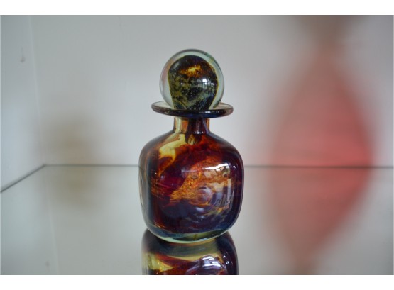 Amber Perfume Bottle English Glass 6'H