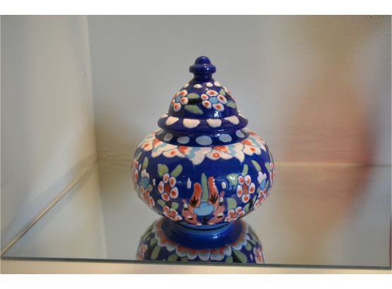Turkish Handmade Ceramic Covered Bowl 6'W X 5'H