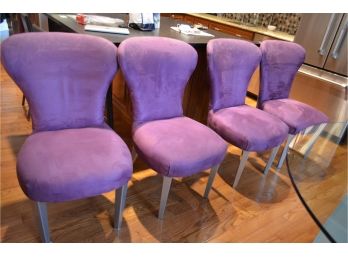 4 Ultra Suede Lavender Chairs