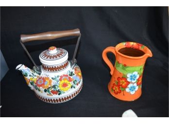 Argentina Ceramic Tea Pot And Pitcher