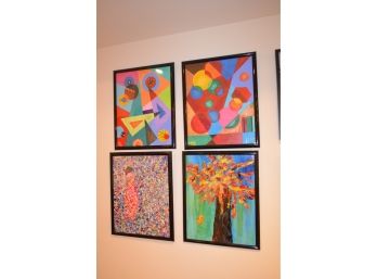 4 Colorful Original Art By Homeowner