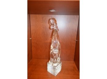 Glass Art Sculpture 22'H Mother Madonna And Child From Venice Italy