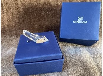 (#121) Swarovski Crystal Mini HIGH HEEL SHOE RHODIUM 1/2' With Box #626870