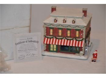(#105) Hawthorne Village 'HOOK & LADDER HARDWARE' No. A3769 Lighted Firefighters Christmas Village With Certi.