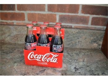 (#85) Vintage Nascar 1998 Dale Earnhardt Sr. & Jr. 6-Pack Of 8 Oz. Coca-Cola Bottles