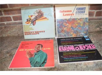 (#90) Lot Of 4 Record Albums: Autumn Leaves, Harry Belafonte, Chitty Chitty Bang Bang, Ferrante & Teicher