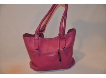 (#147) Cole Haan Fuchsia Leather Handbag - Gently Used Inside