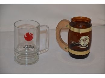 (#64) Worlds Fair 1964-65 Brown Beer Mug And Tennessee Worlds Fair 1980 Worlds Fair Beer Mug