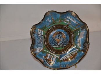 (#63) Worlds Fair NY 1964-65 Souvenir 7' Glass Plate