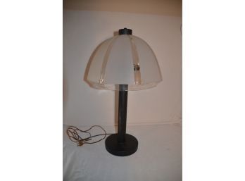 (#52) White Frosted Glass Shade Metal Base Table Lamp 28'H With Shade