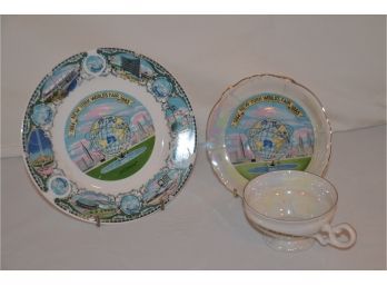 (#60) World's Fair NY 1964-1965 Plate 8' (reglued) And Cup And Saucer
