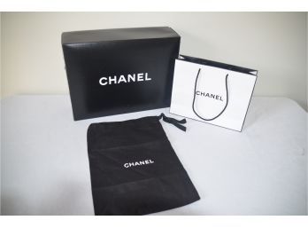 Chanel Small Paper Shopping Bag 10x8, Chanel Box 10x14x4 And Dust Drawstring Bag 9.5x14