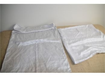 Pair Of Satin Light Gray Pillow Cases