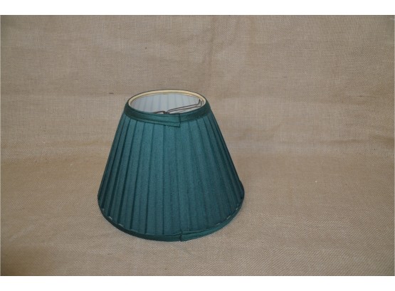 (#280) Green Pleated Table Lamp Shade Clip On Bulb 8'H