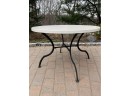 Vintage 42' Round Fiberglass Top With Metal Base Outdoor Table