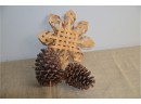 Pinecone On Sticks And Wood Snow Flake