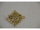 (#35) Gold Tone Metal Diamond Shape Green Rhine Stone Pin 2'