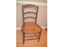 (#11) Vintage Cane Seat Wood Accent Side Chair