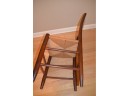 (#13) Rattan Rush Seated Wood Side Chair